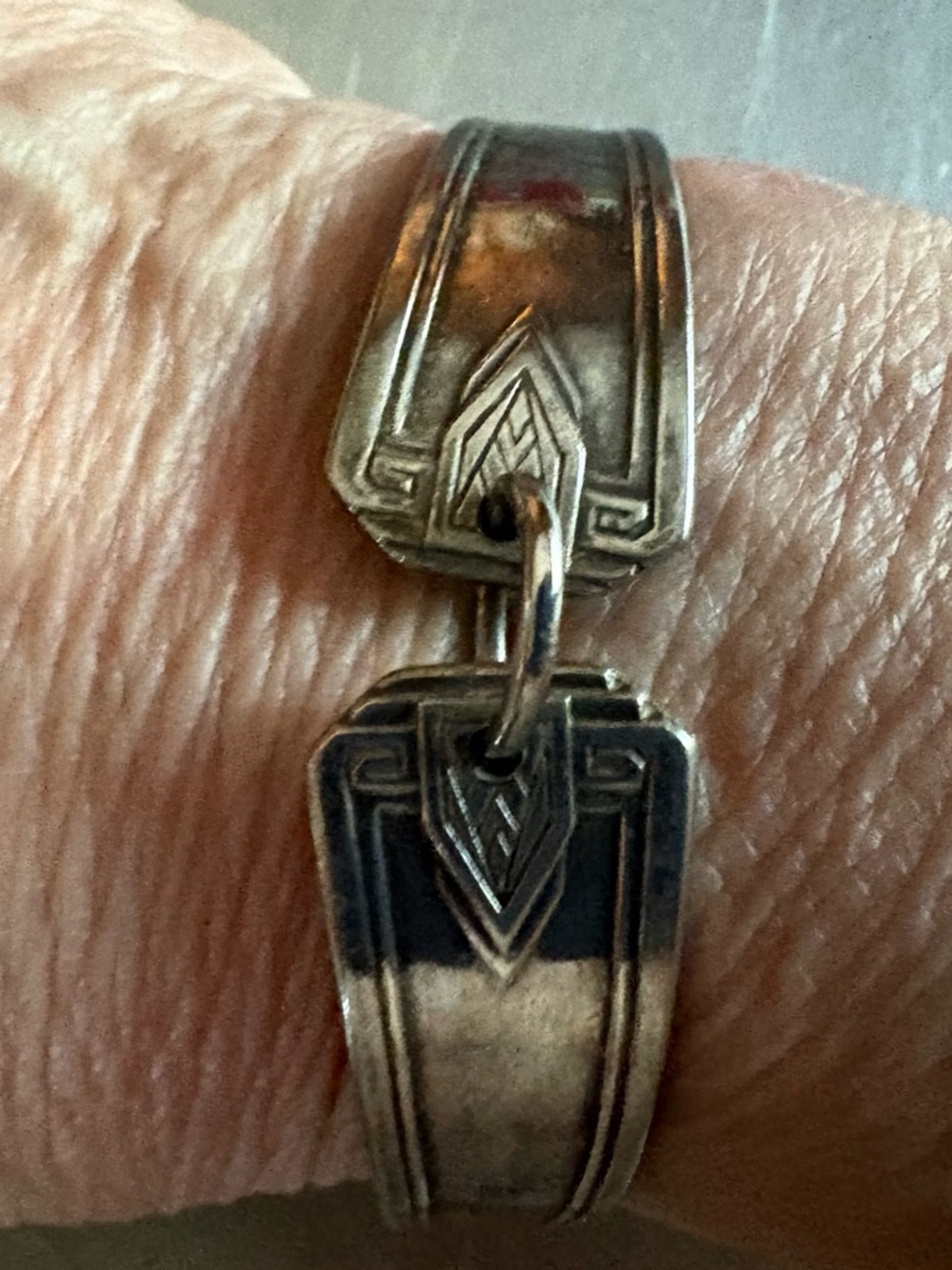 Sterling Silver Art Deco Link Bracelet - Silver - Picture 6 of 6